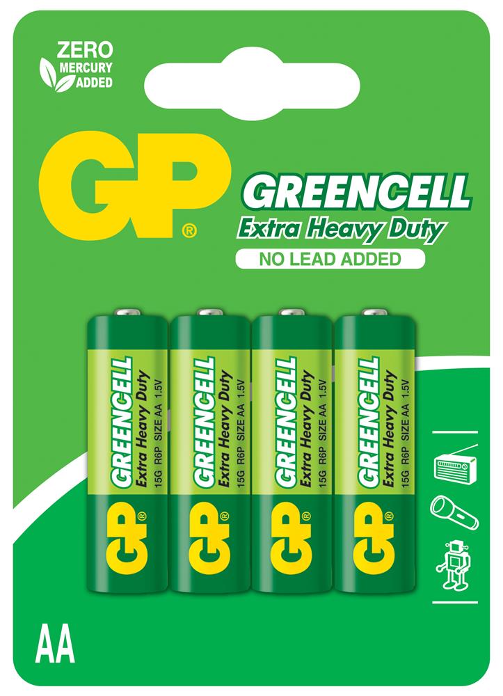 GP Greencel R6 AA Boy Çinko Kalem Pil 4'lü Paket GP15G-U4 - görsel 2