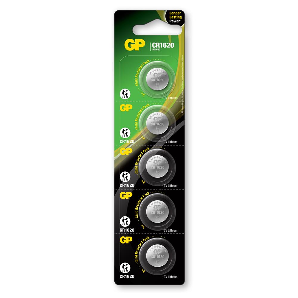 Gp CR1620-C5 3V Lityum Düğme Pil 5'li Paket - görsel 2