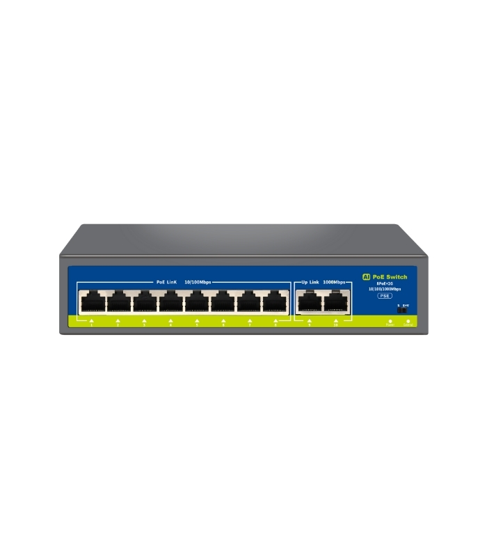 NVC-HIF0820GBL-C 8 PORT 10/100 POE 2 PORT UPLİNK GİGABİT POE SWITCH