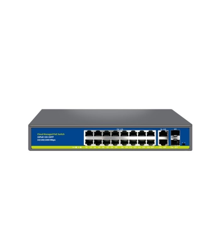 NVC-S2216GP2G2S 16 PORT 2 UPLINK FULL GIGA 2 SFP CLOUD POE SWITCH