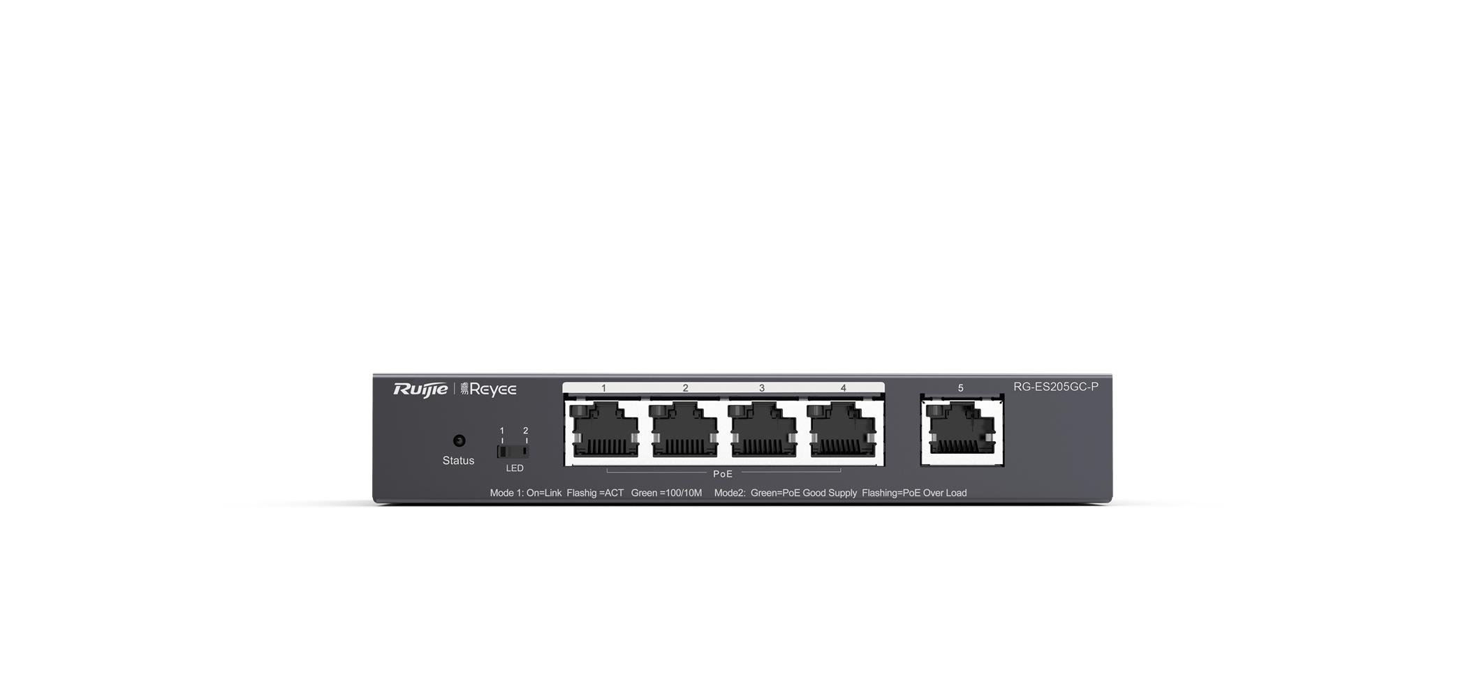 Ruijie-Reyee RG-ES205GC-P 5 Port 10/100/1000 Gigabit 4 Port Poe Yönetilebilir 54W - görsel 2