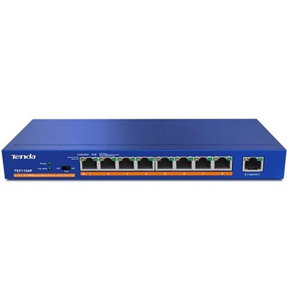 Tenda TEF1109P-8-63W 9 Port 8 Port Poe+ 10/100 Switch - görsel 2