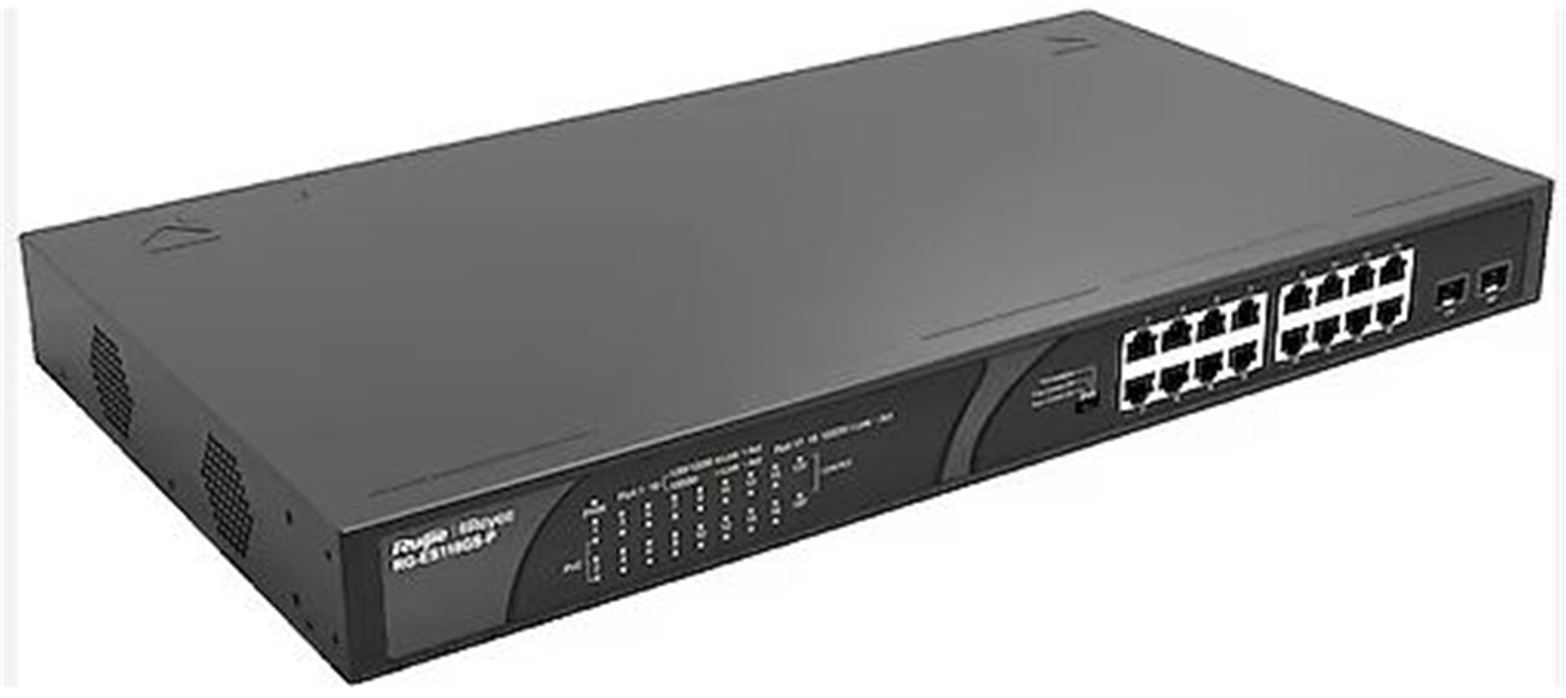 Ruijie-Reyee RG-ES118GS-P-L 18 Portlu Gigabit 16 Port POE+ 10/100/1000 Mbps 2 Port SFP 247W