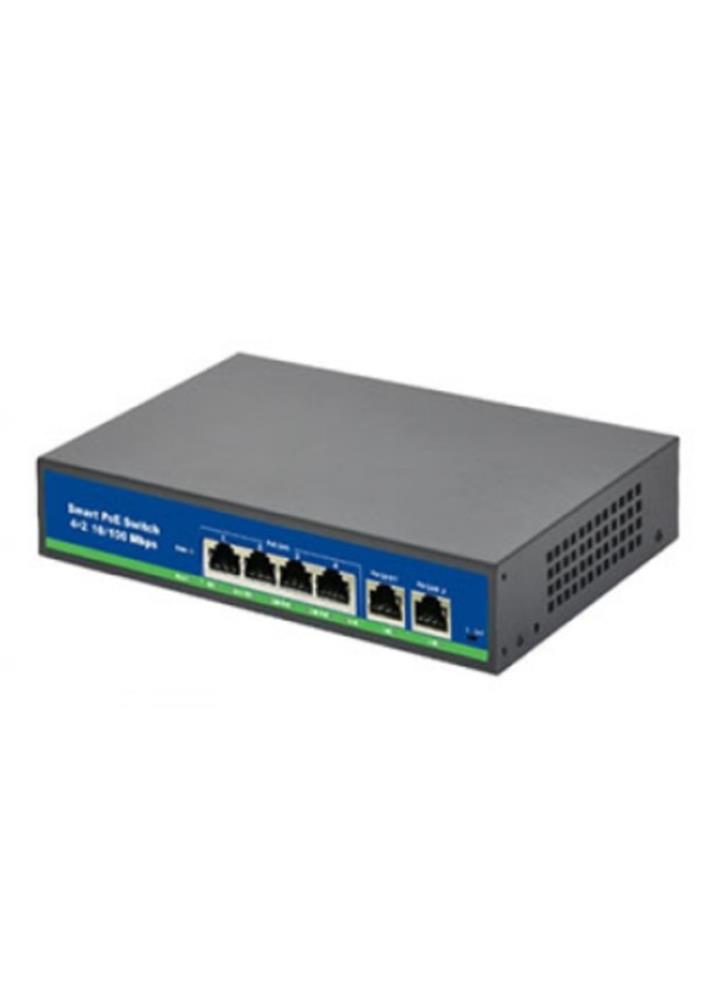 ISEE ISS-3006P 4 Port Poe+ 10/100 Mbps 2 Port 10/100 Uplink Switch 60W
