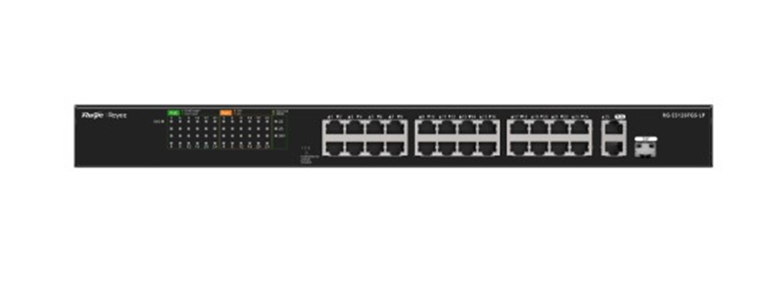 Ruijie-Reyee RG-ES126S-P 26 Port 10/100 Mbps 1 Port Uplink + 1 Port 10/100/1000 Mbps Poe 370W Switch