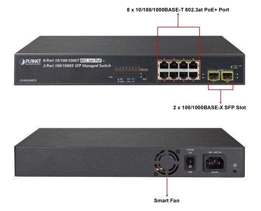 Planet PL-GS-4210-8P2S Yönetilebilir Gigabit PoE Switch - görsel 4