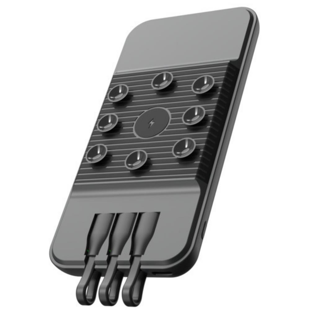 SnapMax SNP-3007 10.000 mah Siyah Vantuzlu Kablosuz ve 3in1 Kablolu Powerbank - görsel 2