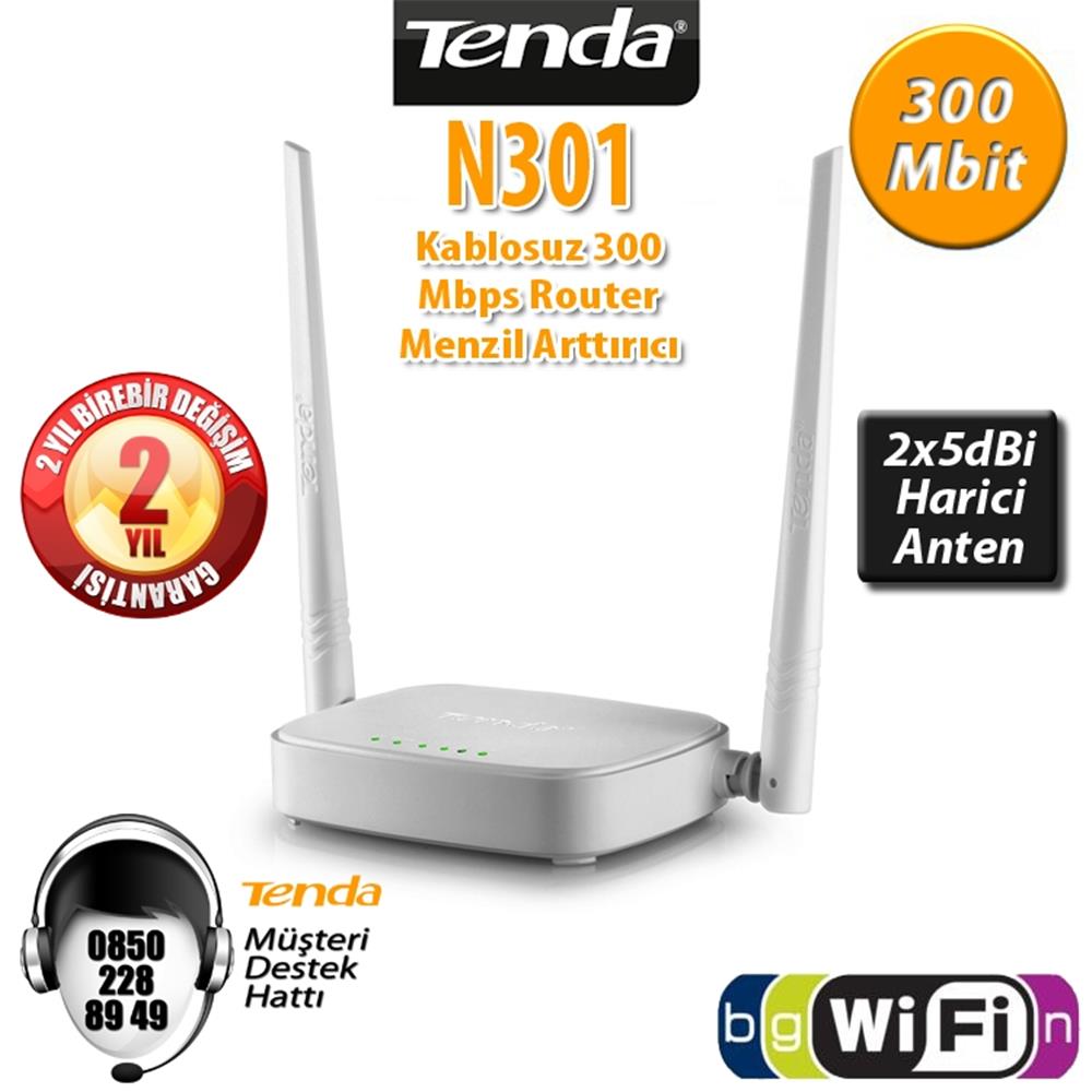 Tenda N301 300 Mbps 4 Port Router 2 Anten - görsel 2