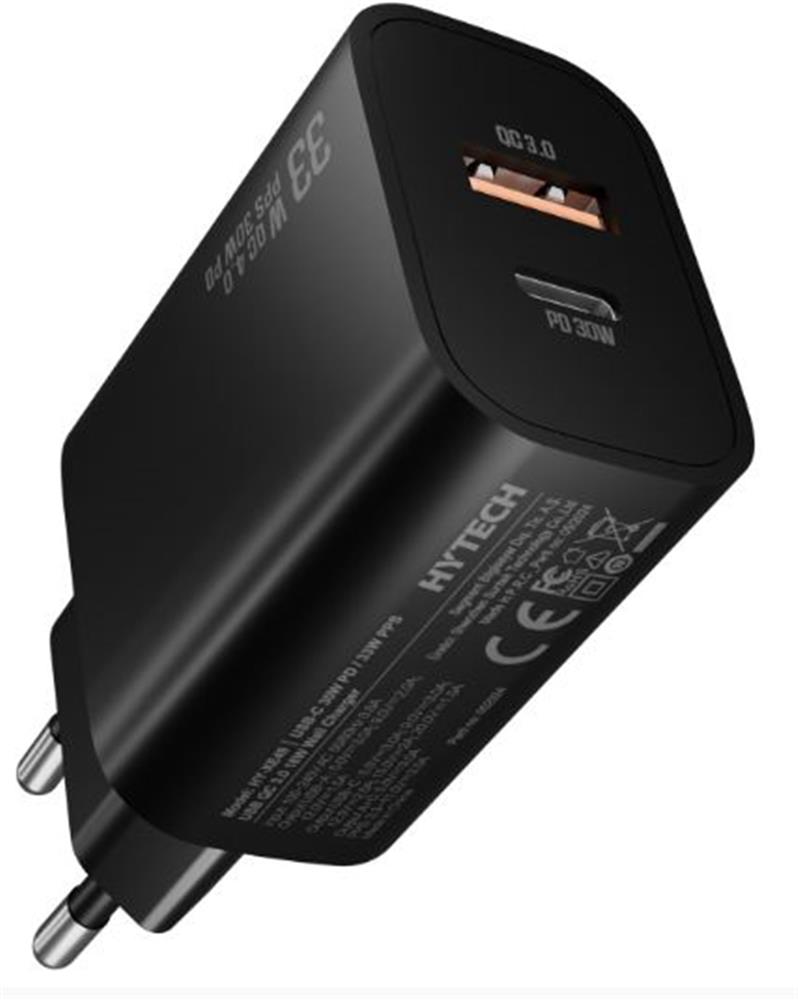 Hytech HY-XE49 Type-C + USB-A 30W PD / 33W PPS USB QC 3.0 18W Hızlı Ev Şarj Adaptörü