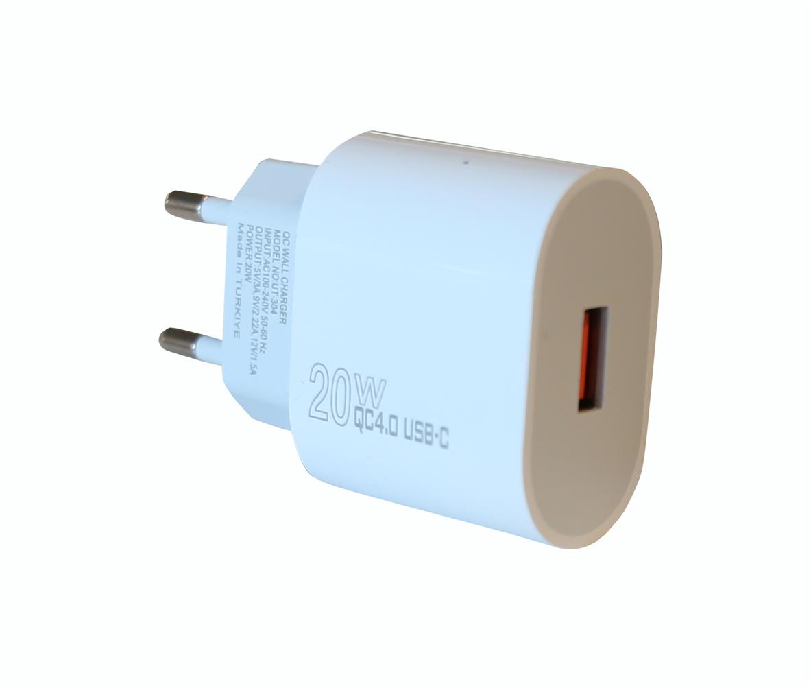 Elba ELB03-20USB Beyaz 20W USb Şarj Kafa QC4.0(Akıllı Koruma/Hızlı Şarj/Isıya Dayanıklı)