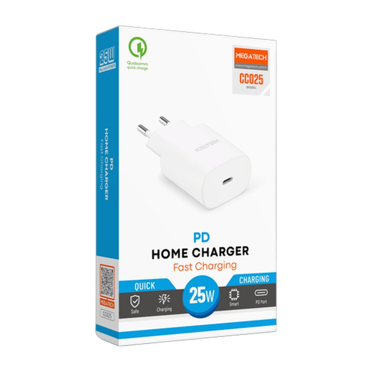Megatech 25W Süper Hızlı Şarj Adaptörü (PD/PPS)