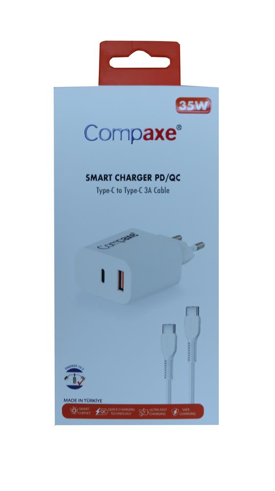 Compaxe CTA-350TT 35W 5V 3A PD/QC+ Type-C To Type-C Şarj Kablosu