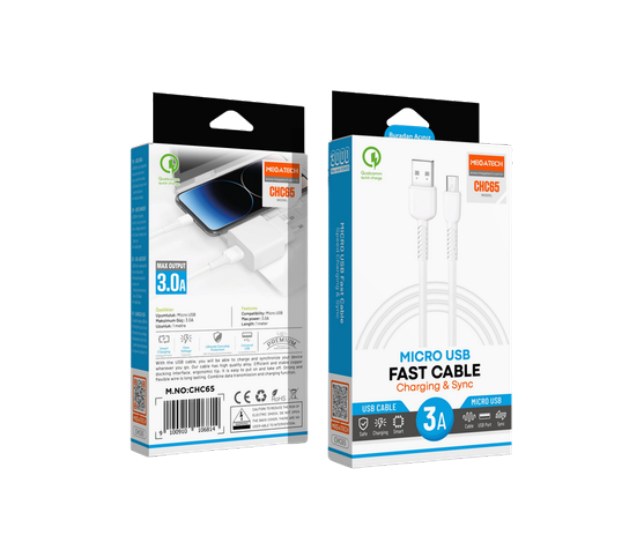 Megatech CHC65 Micro-USB 3.0A Hızlı Şarj Kablosu