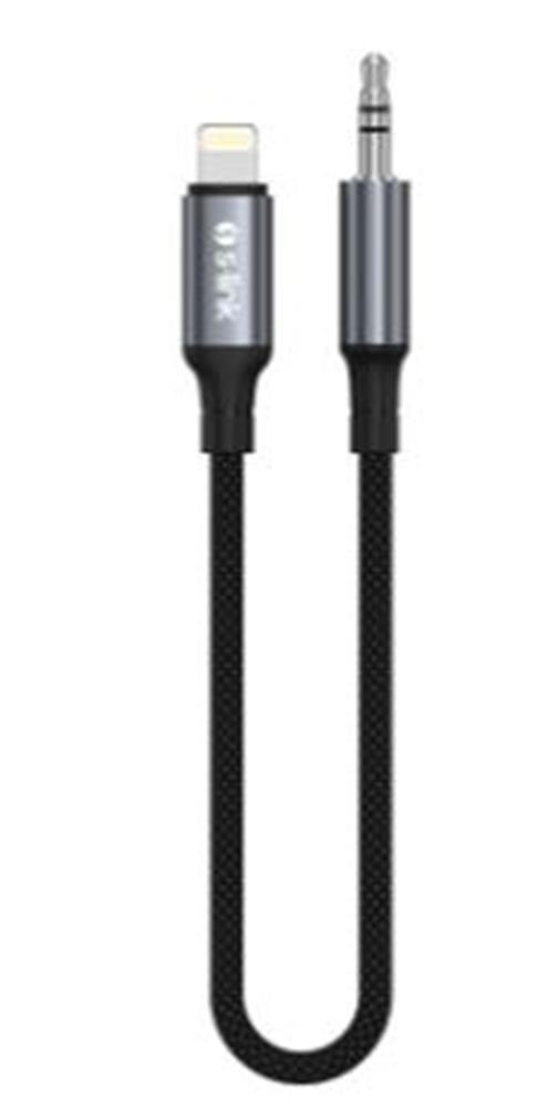 S-link Armor ML-01 1.2m Lightning to M AUX Örgülü Metal Başlıklı Siyah Ses Kablosu - görsel 2