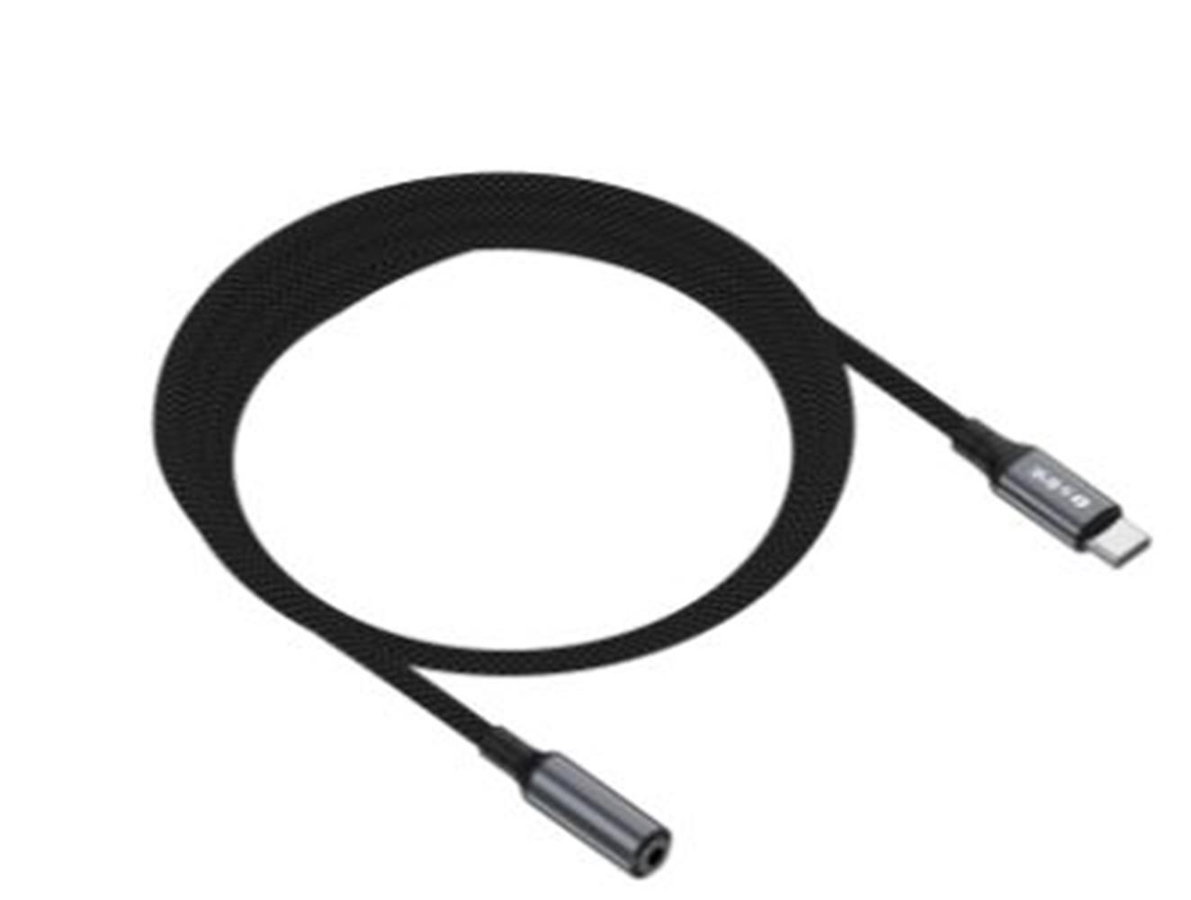 S-link Armor FC-01 15cm Type-C to F AUX Örgülü Metal Başlıklı Siyah Ses Kablosu - görsel 2