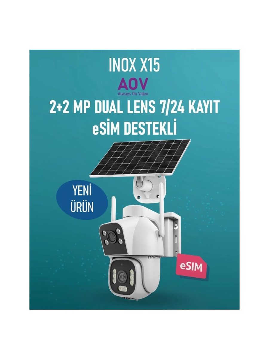 INOX X15 2+2 MP 3.6mm Dual Lens AOV Hieasy 4G PTZ Kamera - görsel 2