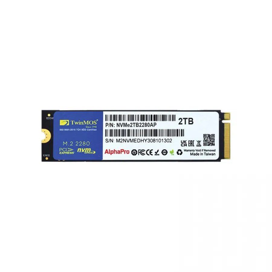 2TB TwinMOS M.2 PCIe Gen3 NVMe SSD (3600-3250Mb/s) TLC 3DNAND(NVMe2TB2280AP) SSD - görsel 2
