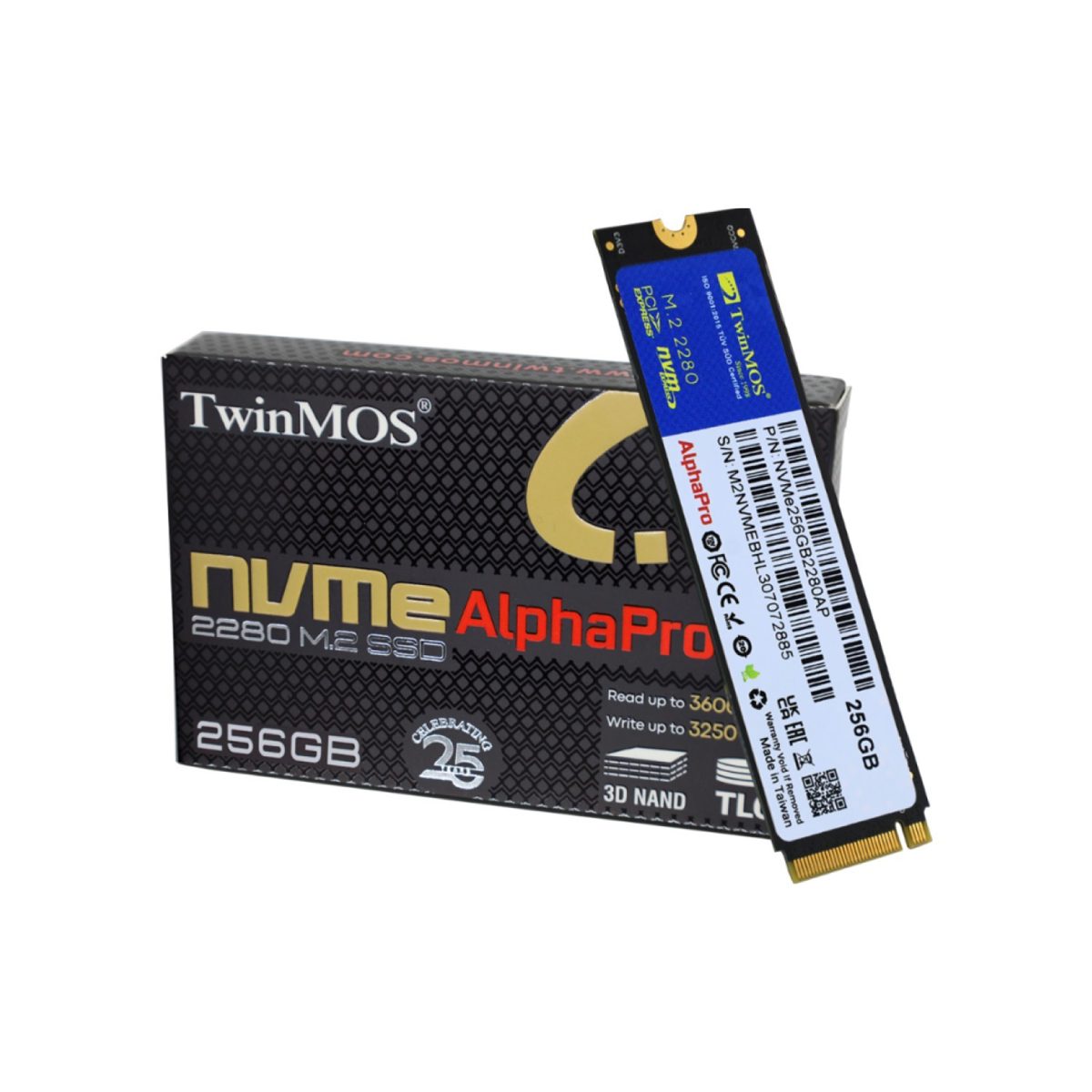256GB TwinMOS M.2 PCIe Gen3 3600-3250Mb/s TLC (NVMe256GB2280AP) NVMe SSD Disk - görsel 2