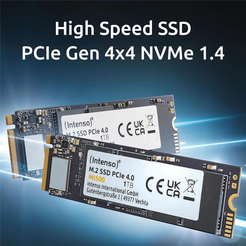 Intenso 500GB MI500 Gen.4x4 NVMe 1.4 SSD 5300MB-4000MB/s Ssd Harddisk