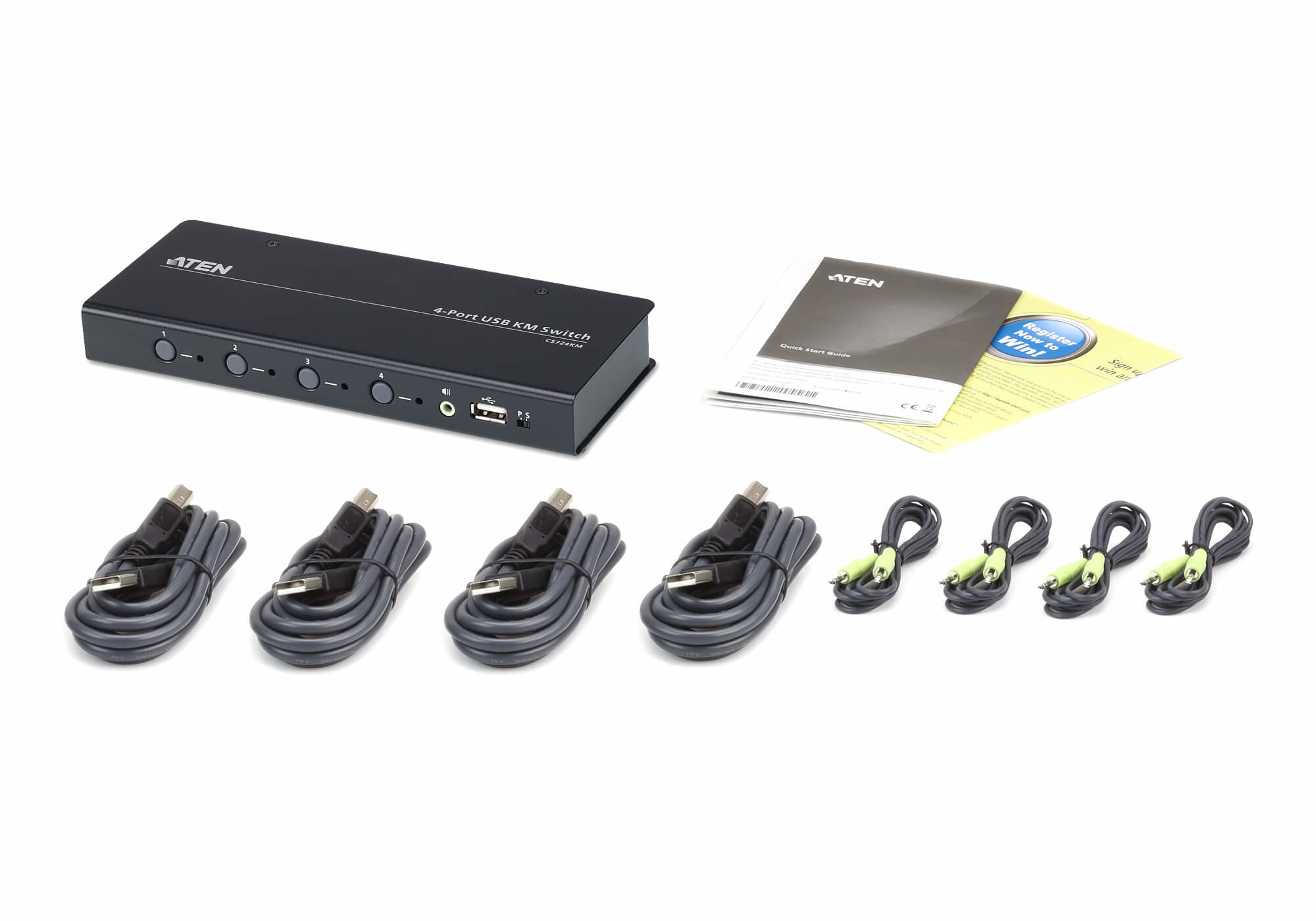 Aten CS724KM 4-port USB Sınırsız Geçiş İmkanı Tanıyan KM Switch - görsel 5
