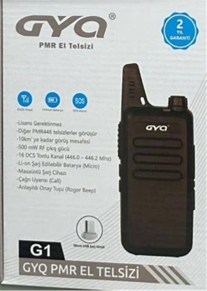 GYQ-QG1 PMR El Telsizi 10 Km Mesafeli Siyah Tekli Paket