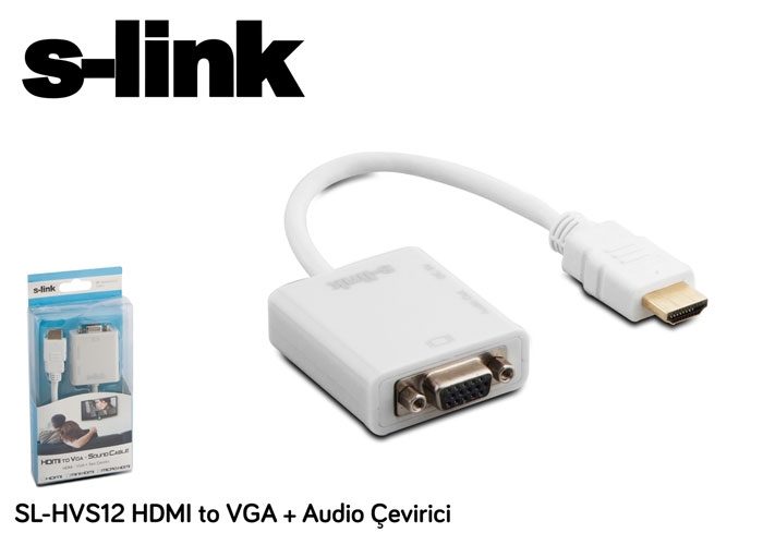 S-link SL-HVS12 Hdmı To Vga+Audıo Çevirici - görsel 3