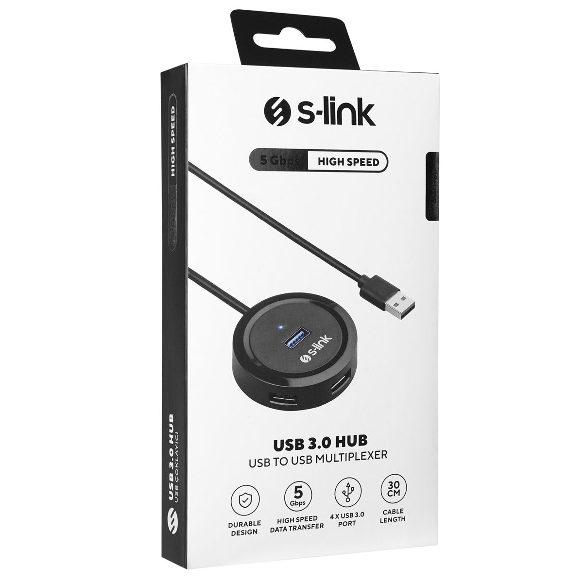 S-link SW-U300 4 Port Usb 3.0 Gri Usb Hub - görsel 4
