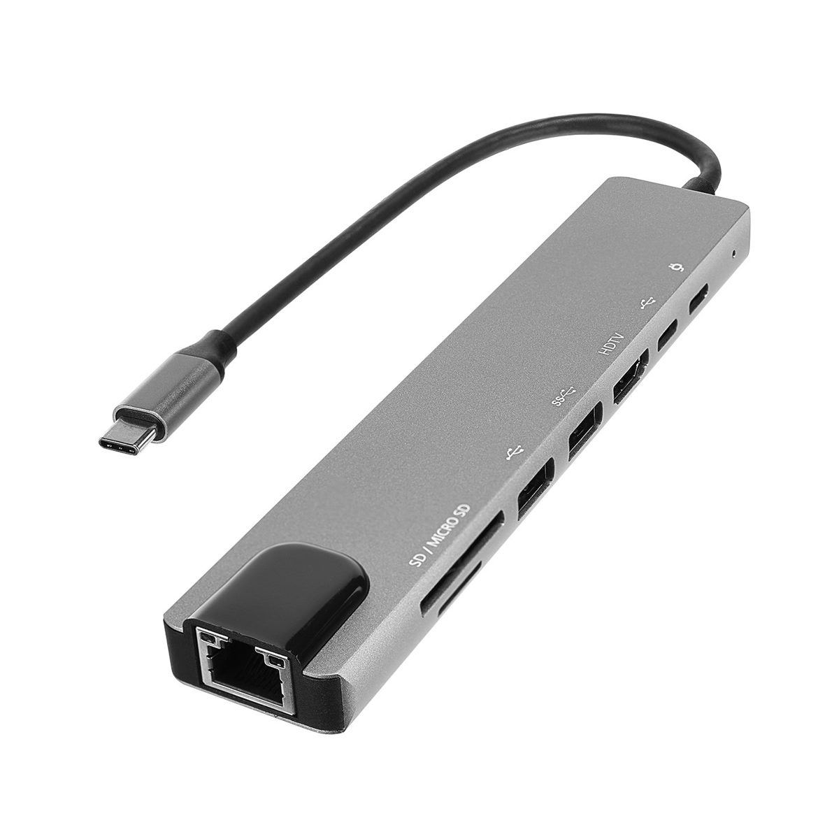 Hytech HY-USBC82 4K@30Hz 2xUSB3.0 1xUSB2.0 100Mbps PD, TypeC SD/TF Kart Okuyucu