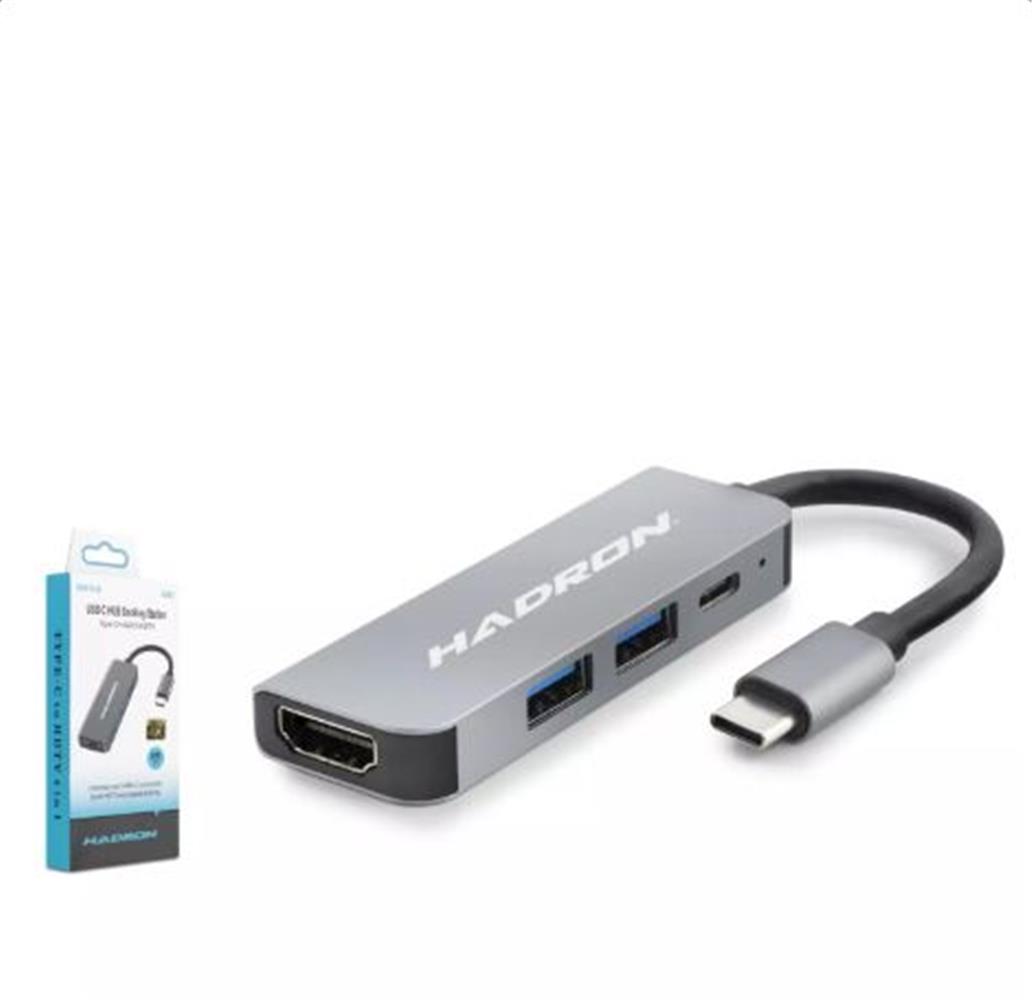 Hadron Hdx7840 Type-C To Hub Hdtv Hdmi 4K 30Hz + Type-C + 2*Usb3.0 4In1 Gri