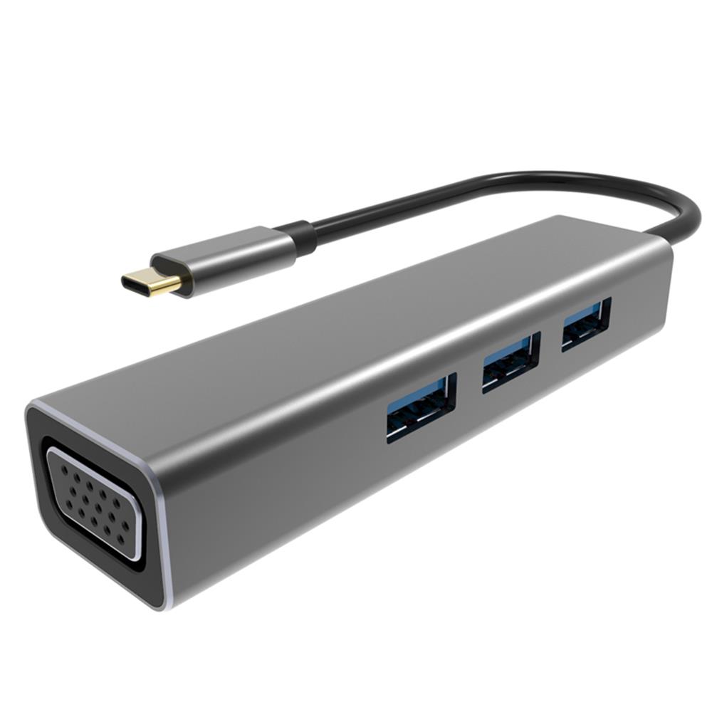 Vcom DH319 Type-C To Usb 3.0*3 Vga Çevirici - görsel 2