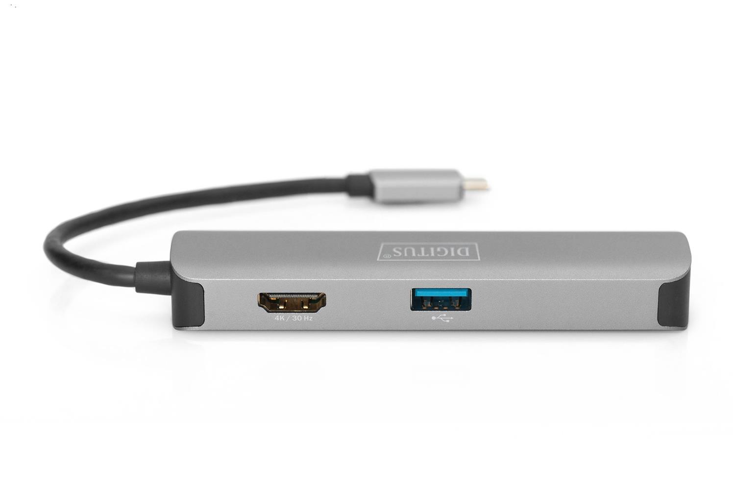 Digitus DA-70891 USB Tip C 5Port (USB-C™ Dock, 5 Port)x USB 3.0 port 2 x Kart okuyucu (SD/Mic