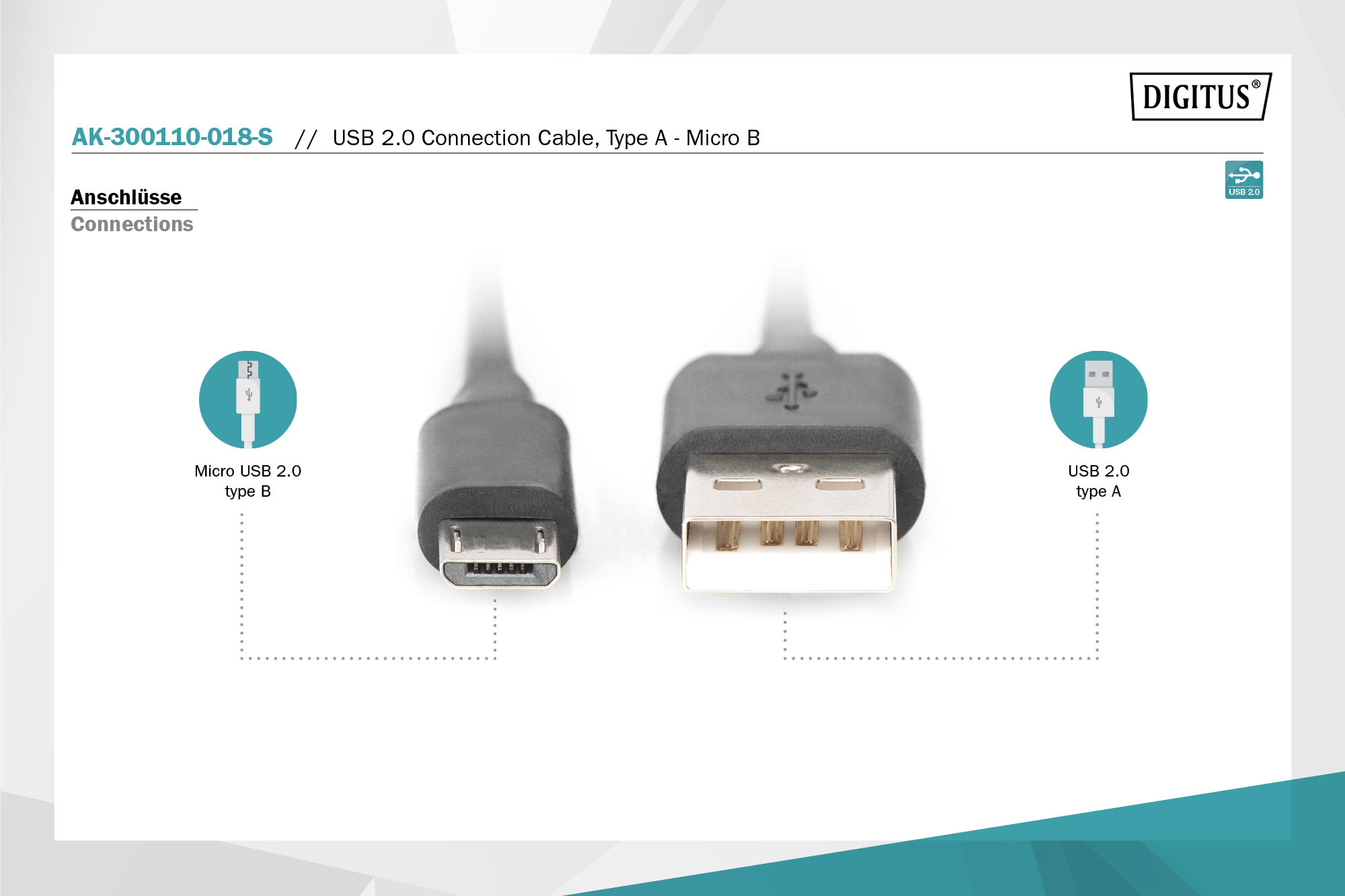 Assmann AK-300110-018-S Digitus USB 2.0 Kablosu - görsel 4