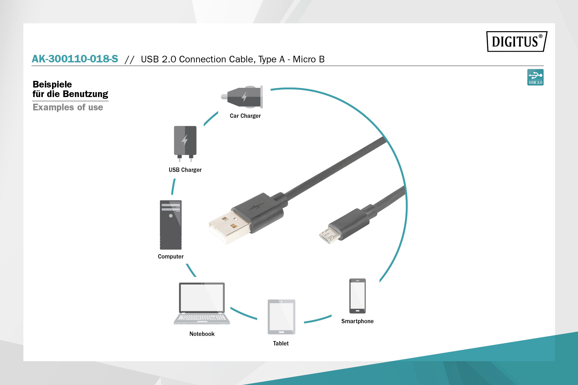 Assmann AK-300110-018-S Digitus USB 2.0 Kablosu - görsel 5