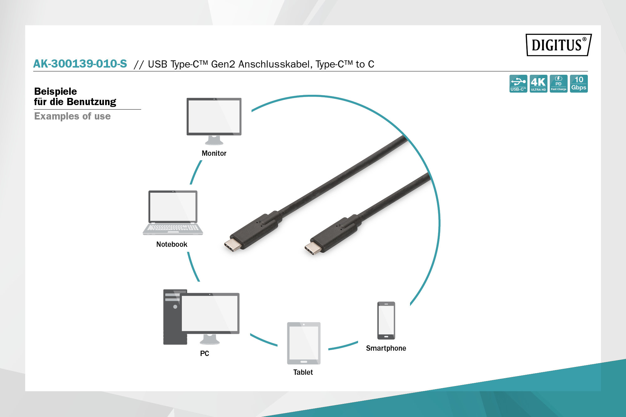 Assmann AK-300139-010-S Digitus USB Tip-C Bağlantı Kablosu