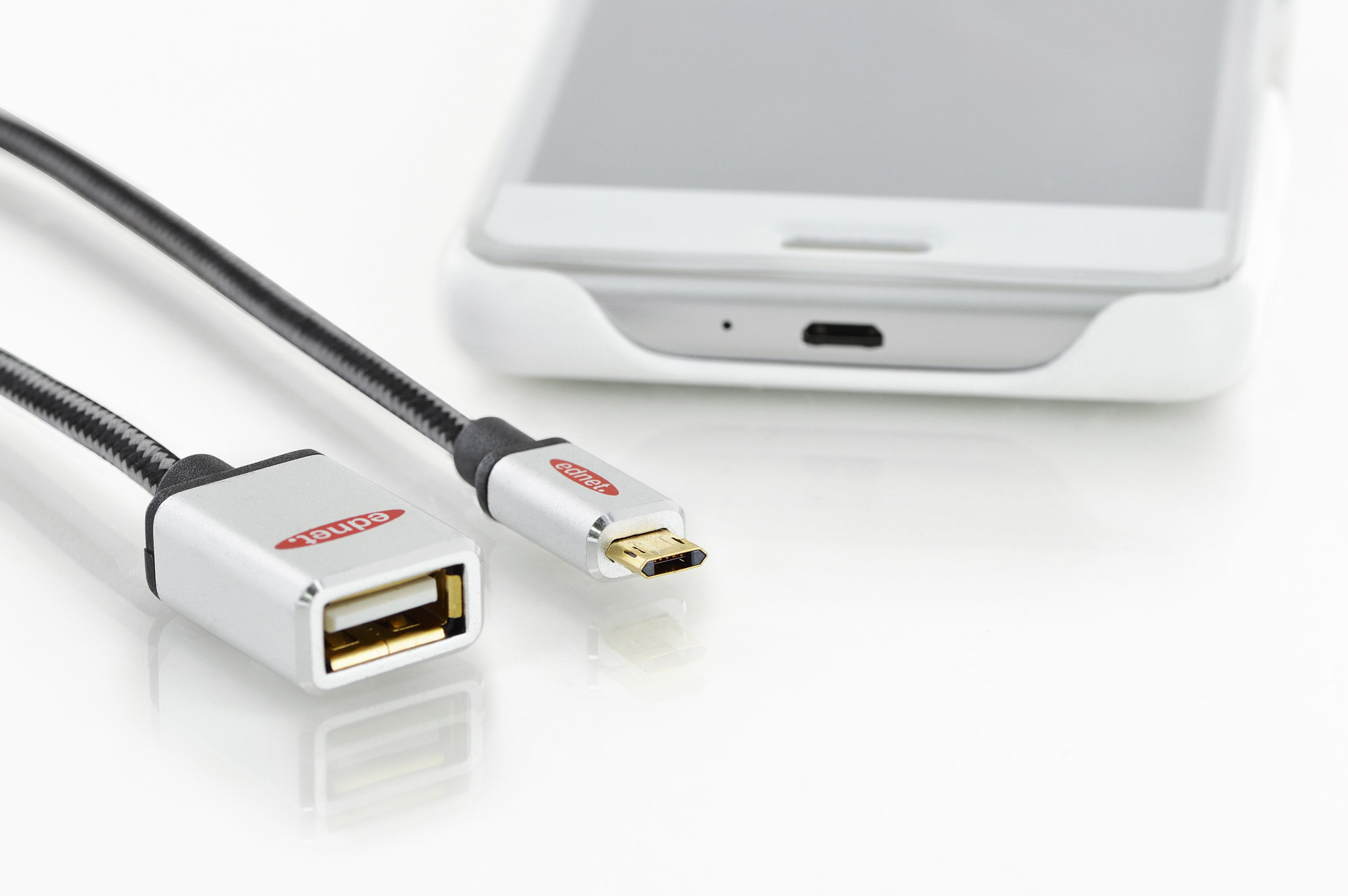 ednet ED-84150 Premium micro USB 2.0 Adaptör Kablosu - görsel 3