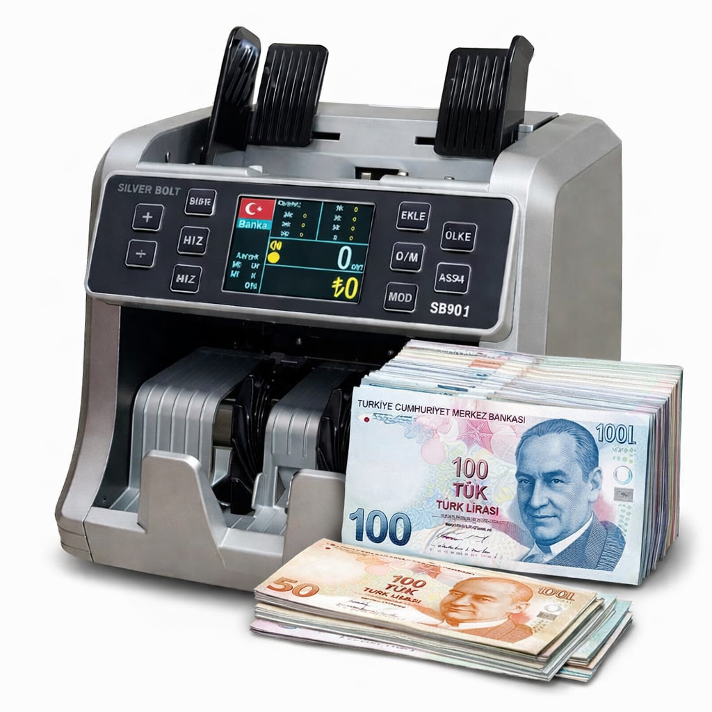 Silver Bolt SB90 / TL- Euro Üsten beslemeli Kağıt Para Sayma Makinesi - görsel 3