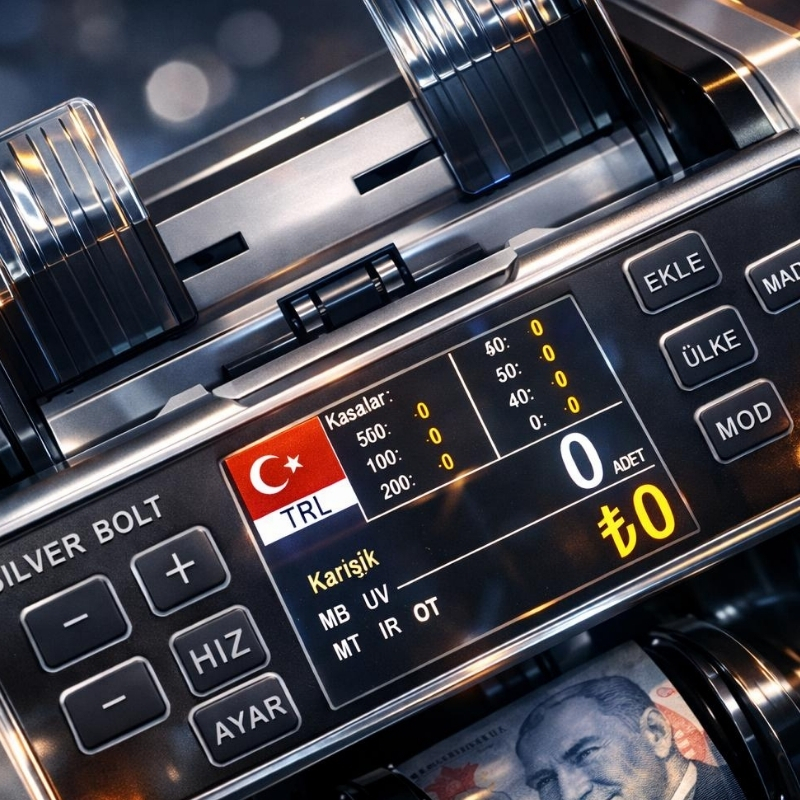 Silver Bolt SB90 / TL- Euro Üsten beslemeli Kağıt Para Sayma Makinesi - görsel 5