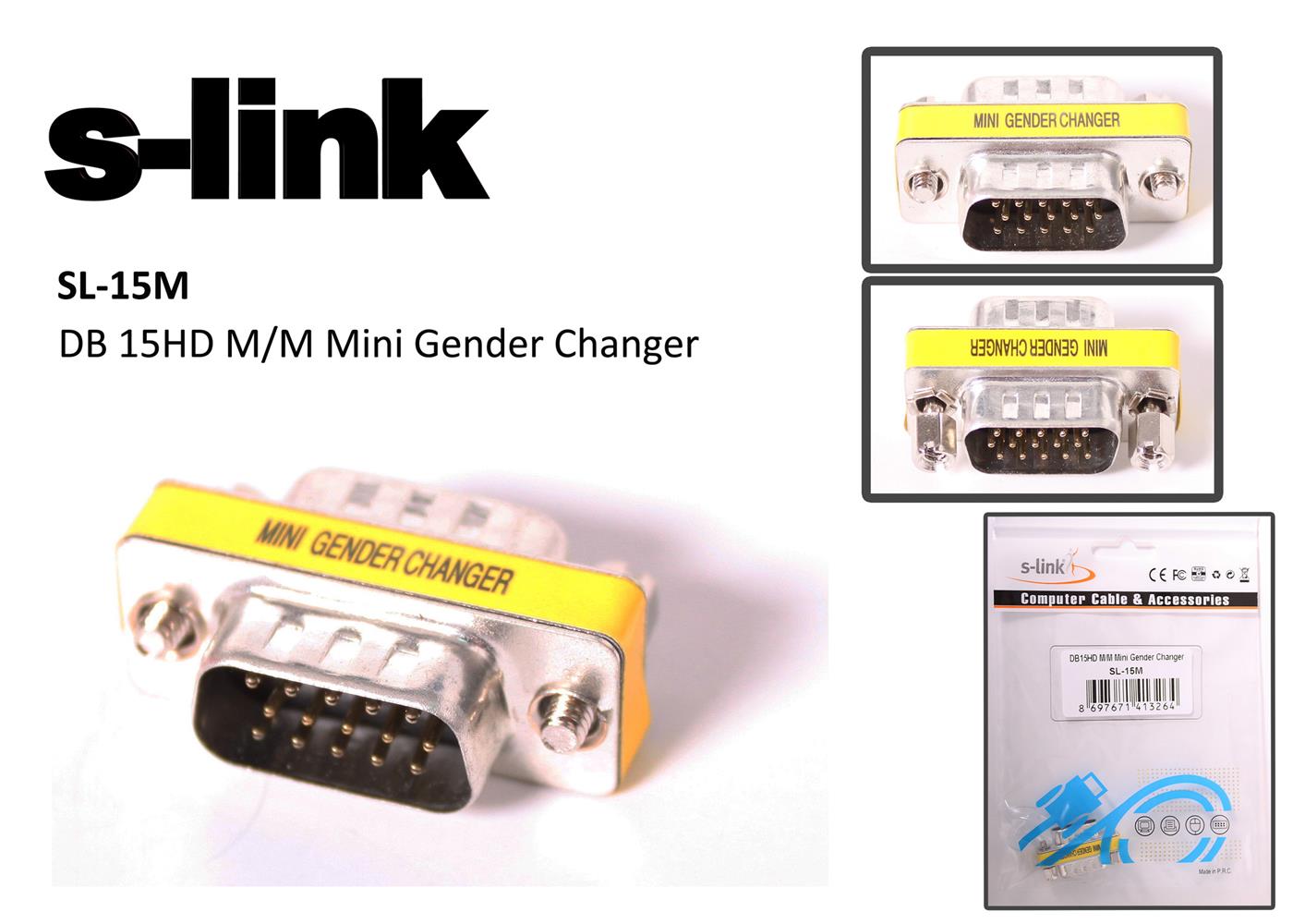 S-link sl-15m Vga erkek-erkek 15pin Dönüştürücü - görsel 2