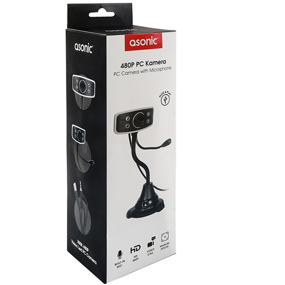 Asonic AS-WC825 300K 480P Görüş Ledli Mikrofon Webcam - görsel 4
