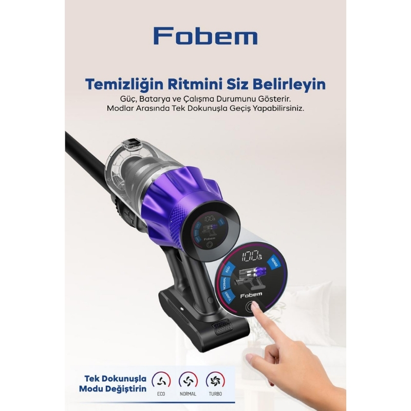 Fobem Active Clean Şarjlı Dikey Süpürge 400W - görsel 5
