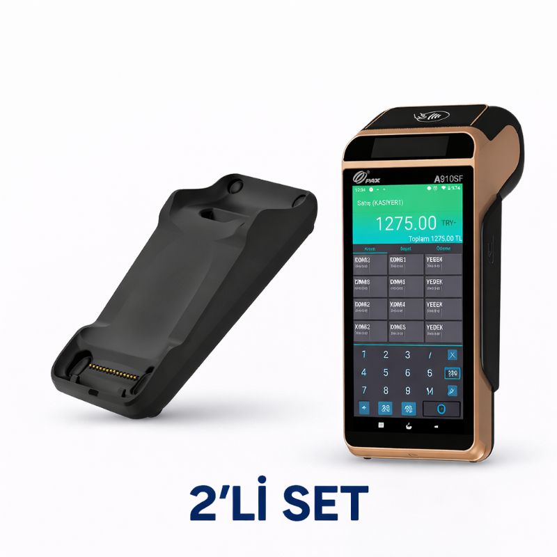 PAX A910SF Android YazarkasaPOS + 910sf İletişim ve Şarj Ünitesi