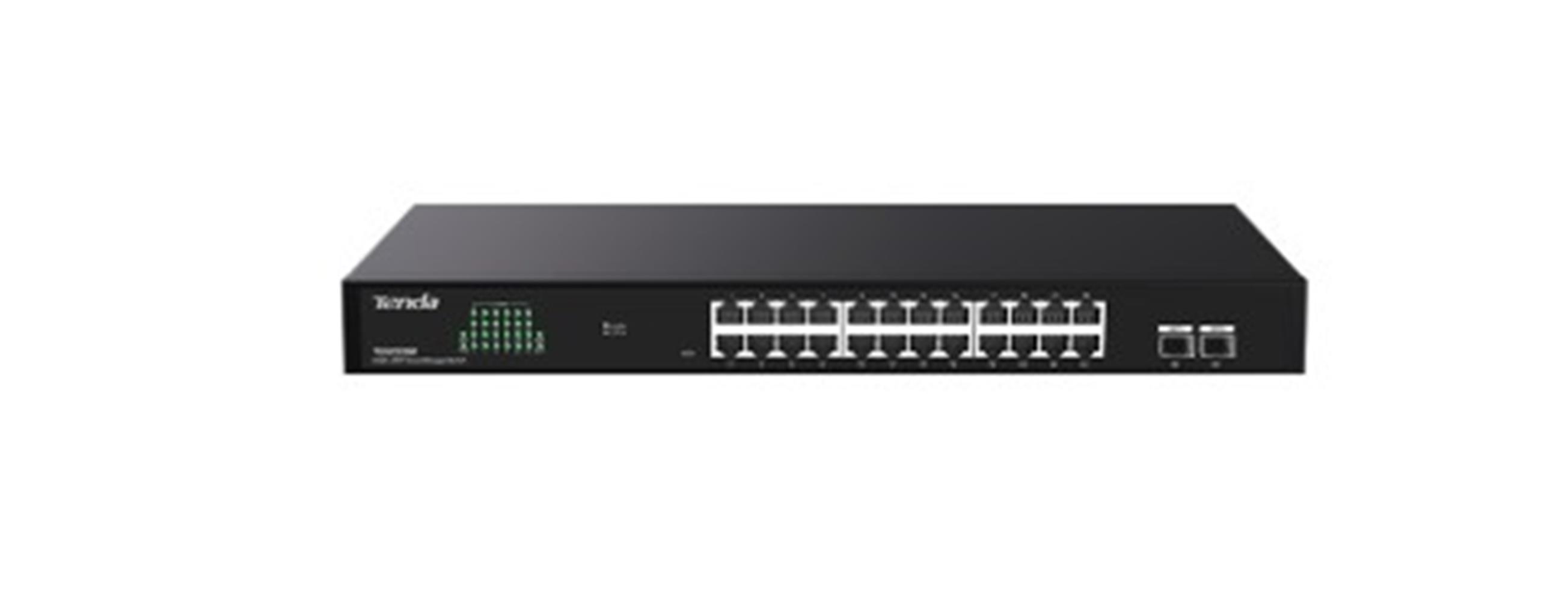 Tenda TEG2226F 24 Port 10/100/1000 + 2 Port SFP Switch Cloud Yönetilebilir Çelik Kasa Switch