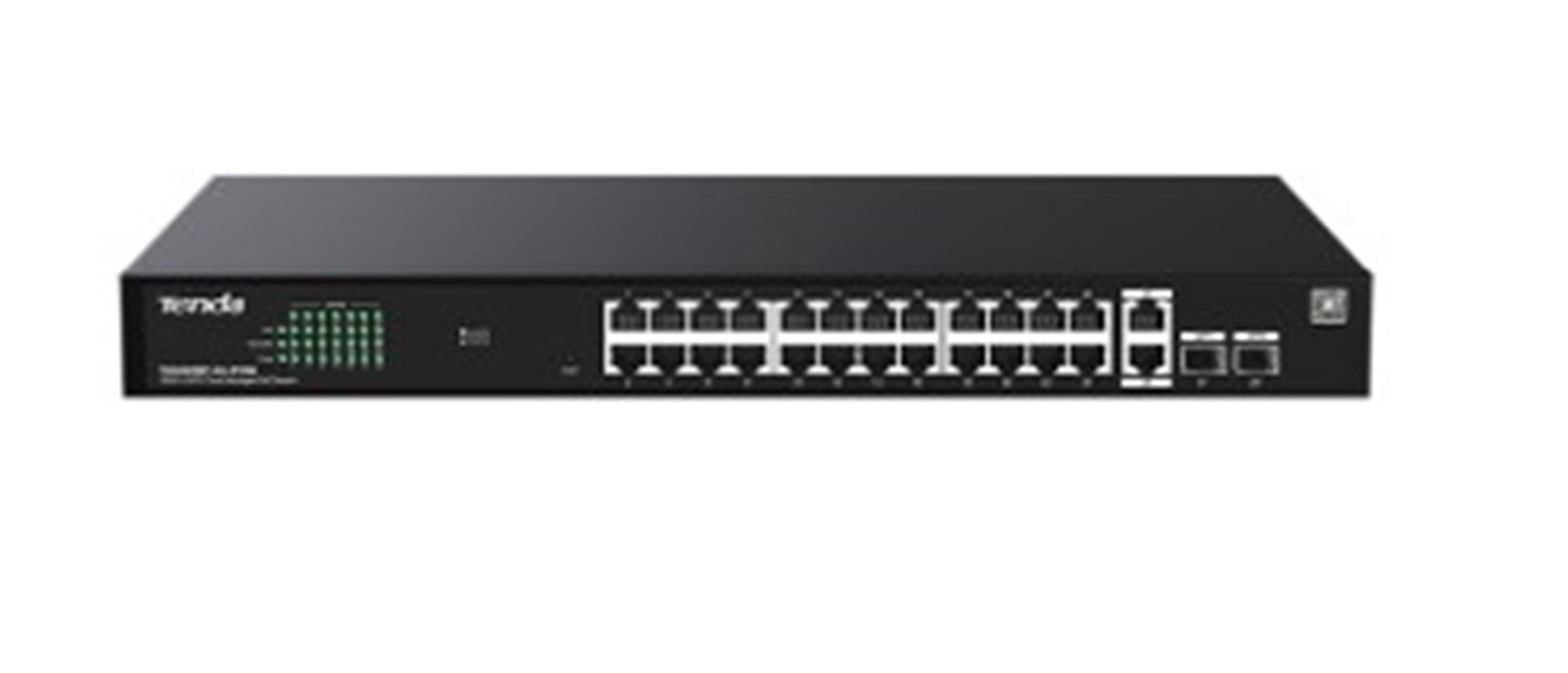 Tenda TEG2228P-24-410W 24 Port 10/100/1000 + 2 Port SFP + 2 Port Uplink Cloud Yönetilebilir