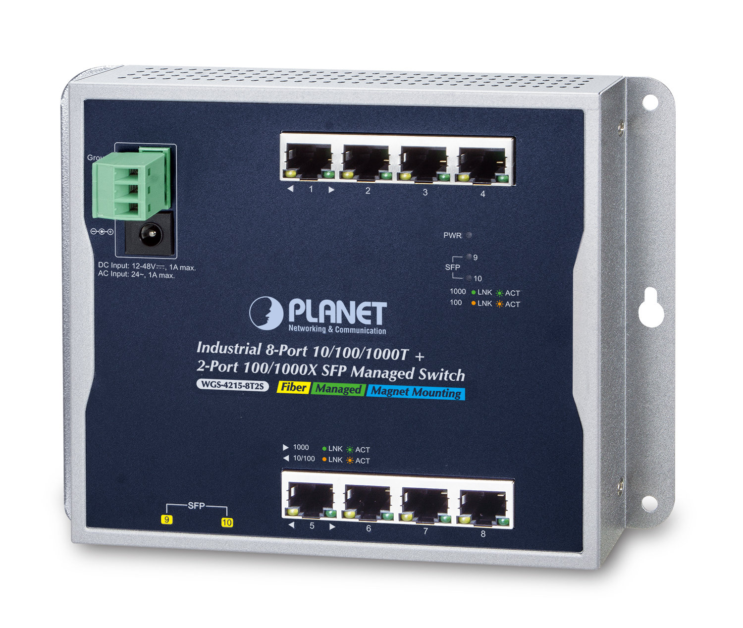 Planet PL-WGS-4215-8T2S Endüstriyel Duvar Tip Yönetilebilir Switch (Industrial