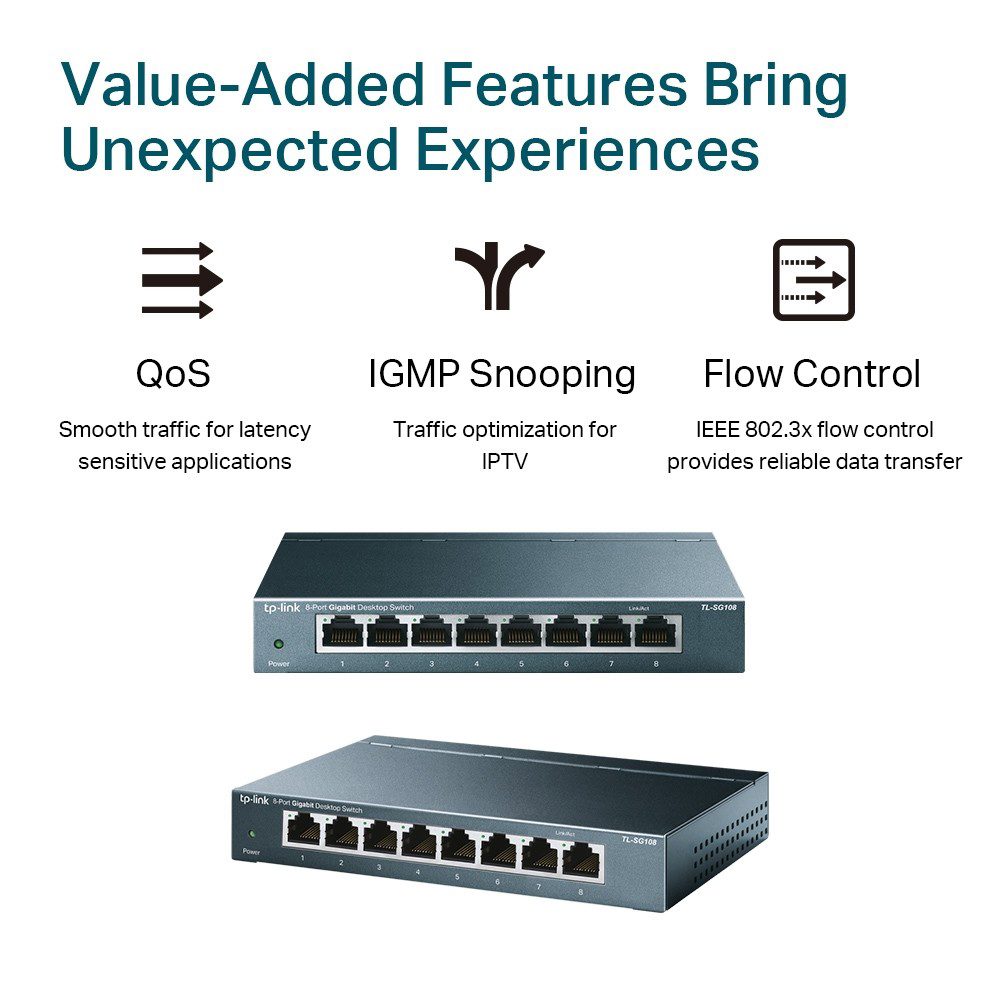 TP-Link TL-SG108 8Port 10/100/1000 Gigabit Switch - görsel 4
