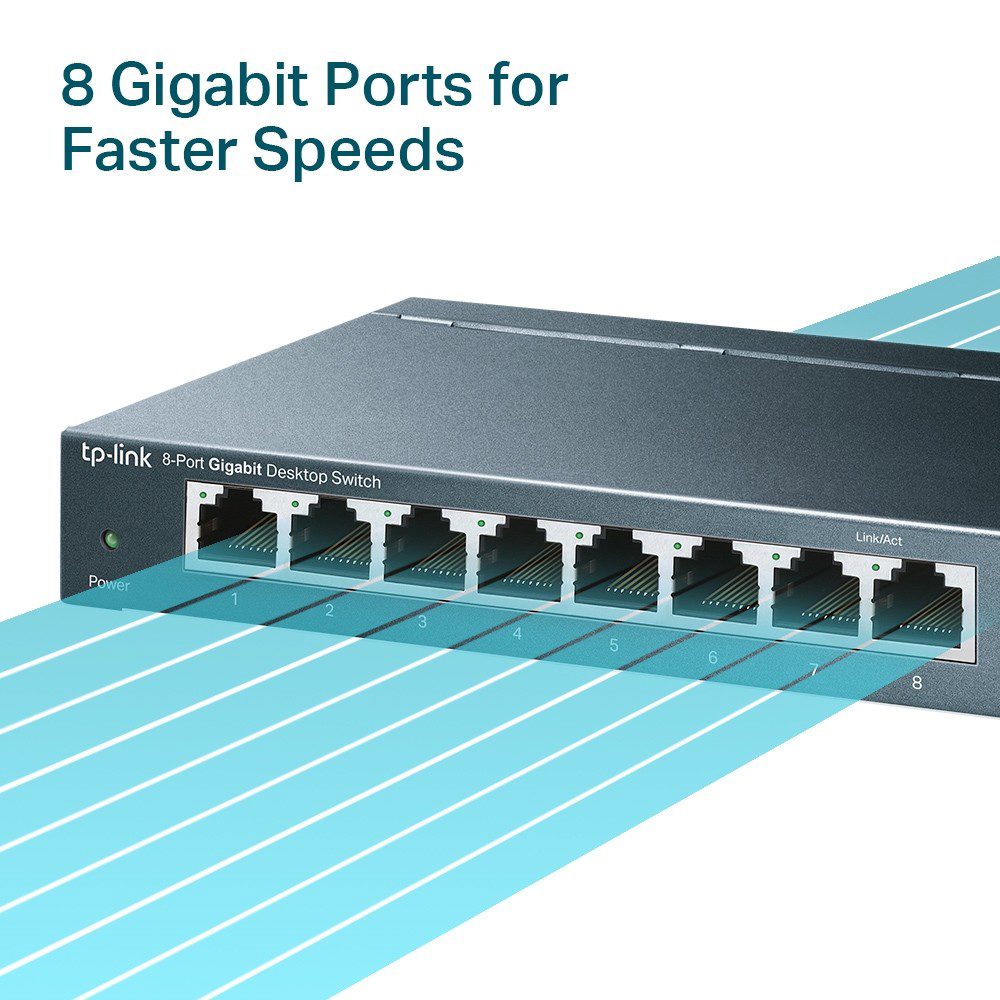 TP-Link TL-SG108 8Port 10/100/1000 Gigabit Switch - görsel 5
