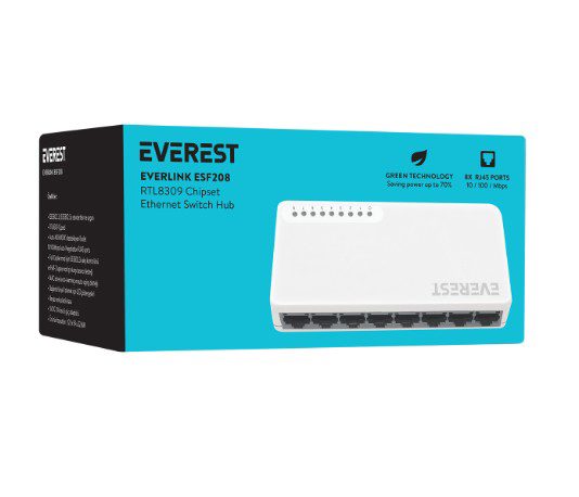 Everest ESF208 8 Port 10/100Mbps RTL8305 Switch - görsel 3