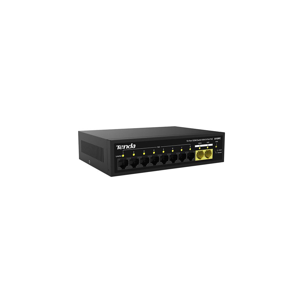 Tenda S110PC 10/100Mbps 8 Port Poe 2 Uplink Switch - görsel 3
