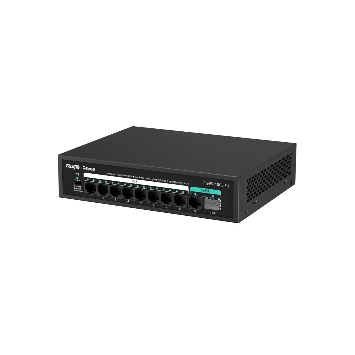 Ruijie Reyee RG-ES110GS-P-L 9 Port Gigabit 8xPoe 120w +1Sfp Yönetilemez Switch - görsel 2