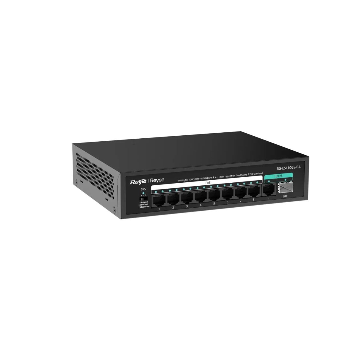 Ruijie Reyee RG-ES110GS-P-L 9 Port Gigabit 8xPoe 120w +1Sfp Yönetilemez Switch - görsel 3